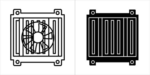 Two computer coolers, one with a fan