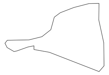 Saint Martin (French) Vector Map Outline | Editable Saint Martin (French) SVG Line Art | Minimalist Country Map for Design & Education