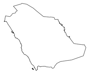 Saudi Arabia Vector Map Outline | Editable Saudi Arabia SVG Line Art | Minimalist Country Map for Design & Education