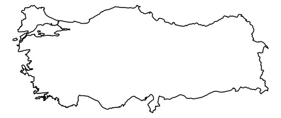 Turkey Vector Map Outline | Editable Turkey SVG Line Art | Minimalist Country Map for Design & Education