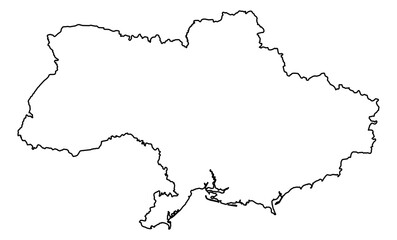Ukraine Vector Map Outline | Editable Ukraine SVG Line Art | Minimalist Country Map for Design & Education