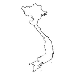 Vietnam Vector Map Outline | Editable Vietnam SVG Line Art | Minimalist Country Map for Design & Education