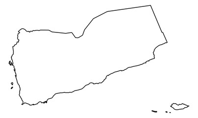 Yemen Vector Map Outline | Editable Yemen SVG Line Art | Minimalist Country Map for Design & Education