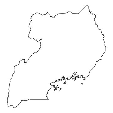 Uganda Vector Map Outline | Editable Uganda SVG Line Art | Minimalist Country Map for Design & Education