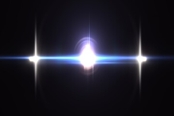 Blue Starburst Lens Flare Overlay​, Sci-Fi Blue Spotlight Starburst​, Blue Rays Star Background Overlay