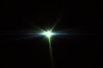 Green Sci-Fi Lens Flare Overlay​, Abstract Green Starburst Flare​, Green Lens Flare Burst Effect