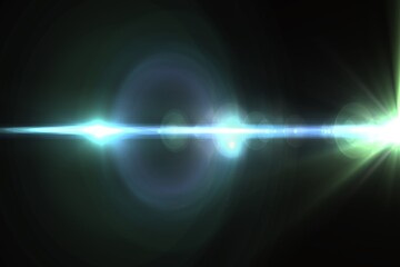 Teal Blue Green Lens Flare Overlay​, Blue Green Sci-Fi Lens Flare​, Cyan Blue Light Flare Burst