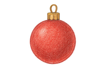 Red christmas bauble drawing, decorating holiday season, festive ornament art, celebrating winter time