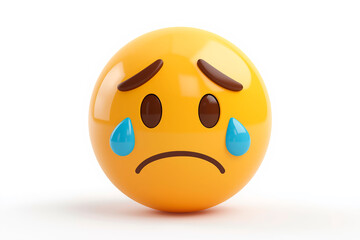 Fototapeta premium 3D Crying Sad Emoji Face