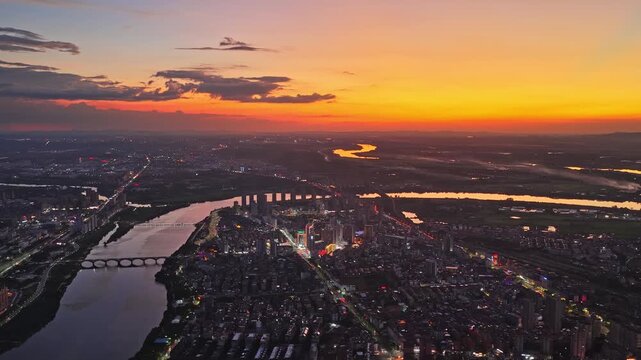 aerial view of the river