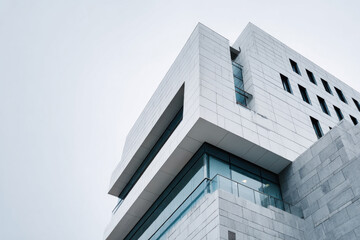 Fototapeta premium Minimalist modern building with clean architectural lines