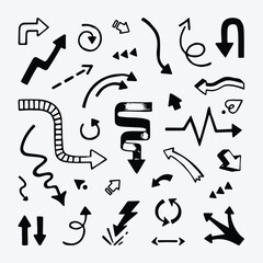 Scribble Style Arrow Direction Vectors