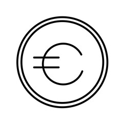 euro coin icon isolated on white background