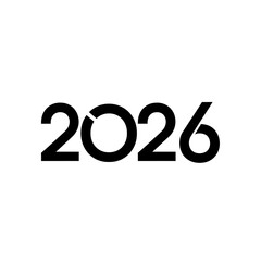 Embrace the Future Boldly 2026 New Year Design, Perfect for Invitations and Modern Graphic Projects, Welcoming Creative Ventures and Fresh Beginnings, Black on Transparent