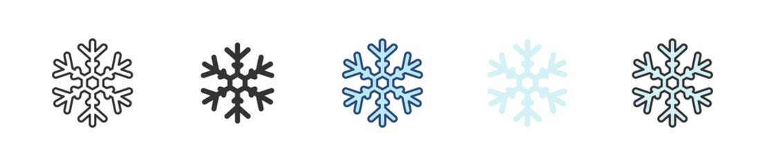 Snowflake Icon Set Multiple Style Collection