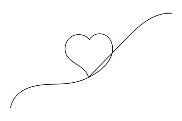 Fototapeta premium Modern minimalist love heart shape icon for romantic design concept
