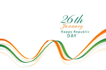 Vibrant indian flag colors flowing in waves on a dark background celebrating republic day