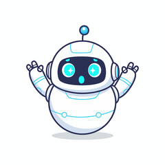 Surprised Robot Mascot Expression Illustration