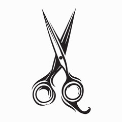 Minimalist Silhouette Scissors Logo Vector Illustration on white background