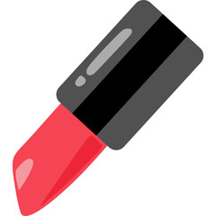 A Bright Red Lipstick With A Black Cap And Silver Accents Rests On A White Background