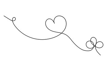 Modern minimalist love heart shape icon for romantic design concept