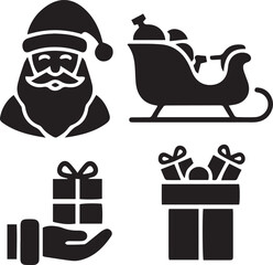 christmas black icon