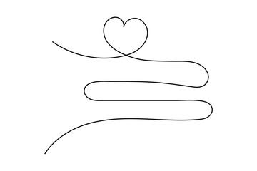 Modern minimalist love heart shape icon for romantic design concept