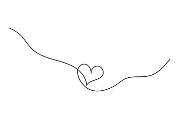 Modern minimalist love heart shape icon for romantic design concept