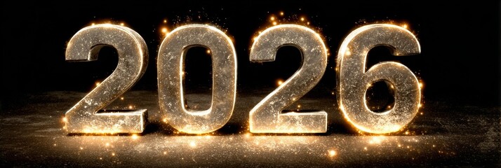 Sparkling Golden 2026 New Year Design