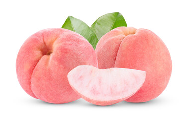 Pink Peach isolated on transparent png (Image from camera)