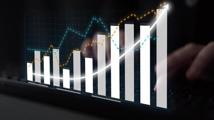 Explore modern data visualization techniques with this image featuring bar charts and line graphs, highlighting financial trends and business analysis. Copula - Powered by Adobe