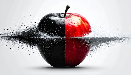 Abstract black and red apple