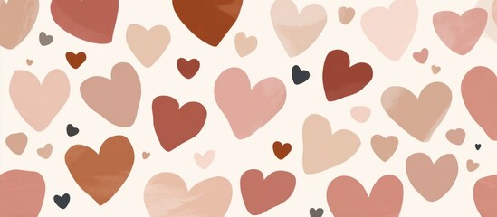 Boho Heart Pattern Background.