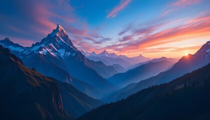 sunrise in the mountains