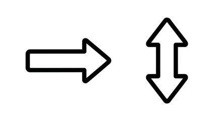 Two simple black arrows indicating direction and reciprocal movement