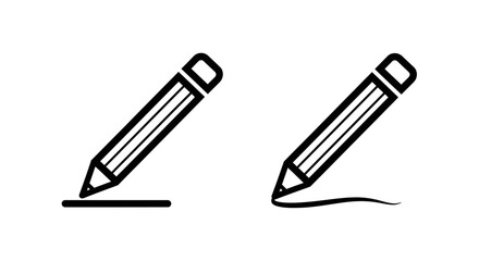 Simple black and white illustration of two pens with ink trails