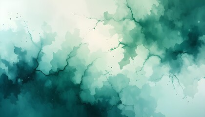 Modern Abstract Soft Watercolor Background with Dominant White and Green Tones for Elegant Designs