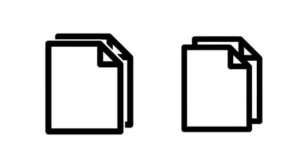 Simple black and white illustration of two stacks of documents