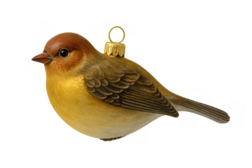 Bird christmas ornament hanging for holiday decoration, festive season celebrating winter and new year