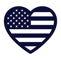 American flag heart shape vector illustration representing patriotism and united states of america