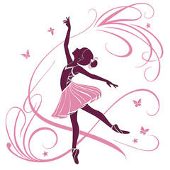 Fototapeta premium vector illustration of a dancing girl