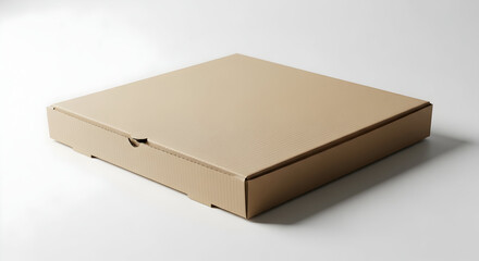 Naklejka premium Recyclable Pizza Box Studio Shot Package for Delivery Service Food Product Takeout Flatlay Mockup Blank Design 110 chars