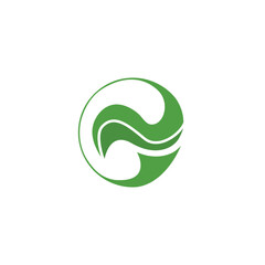 Letter O Leaf Logo, letter O with leaf combination, Flat Vector Logo Design, vector illustration