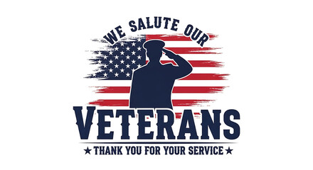 Honoring American Heroes A Military Tribute with Stars and Stripes, Celebrating Veterans Day and National Pride on a Patriotic Background
