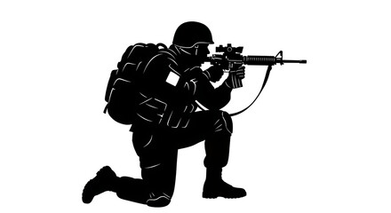 Soldier Silhouette A 3D Illustration of American Patriotism, National Pride, and Military Tribute for Veterans Day, Labor Day, and Memorial Day