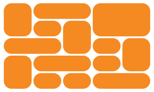 Orange shapes with rounded corners seamless pattern