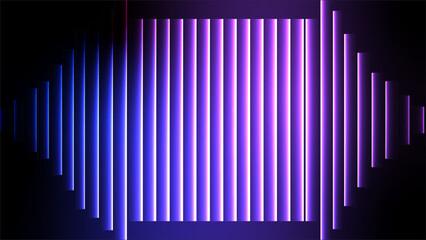 Fototapeta premium Vibrant purple and peach gradient with shimmering wave pattern. Neon-inspired light distortion on soft-toned glass. The neon-inspired hues highlight