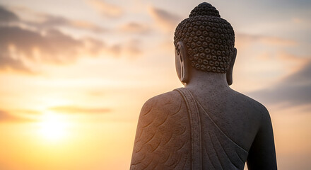 Buddhism and spirituality: Close-up on the statue's texture.