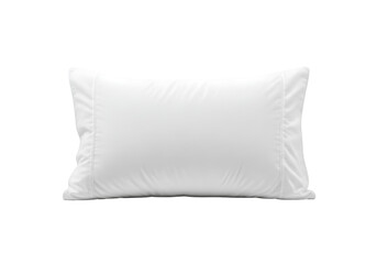 Single white pillow with flange edge stitching, isolated on transparent background.