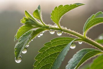 Fotograf&iacute;a macro de una planta de stevia